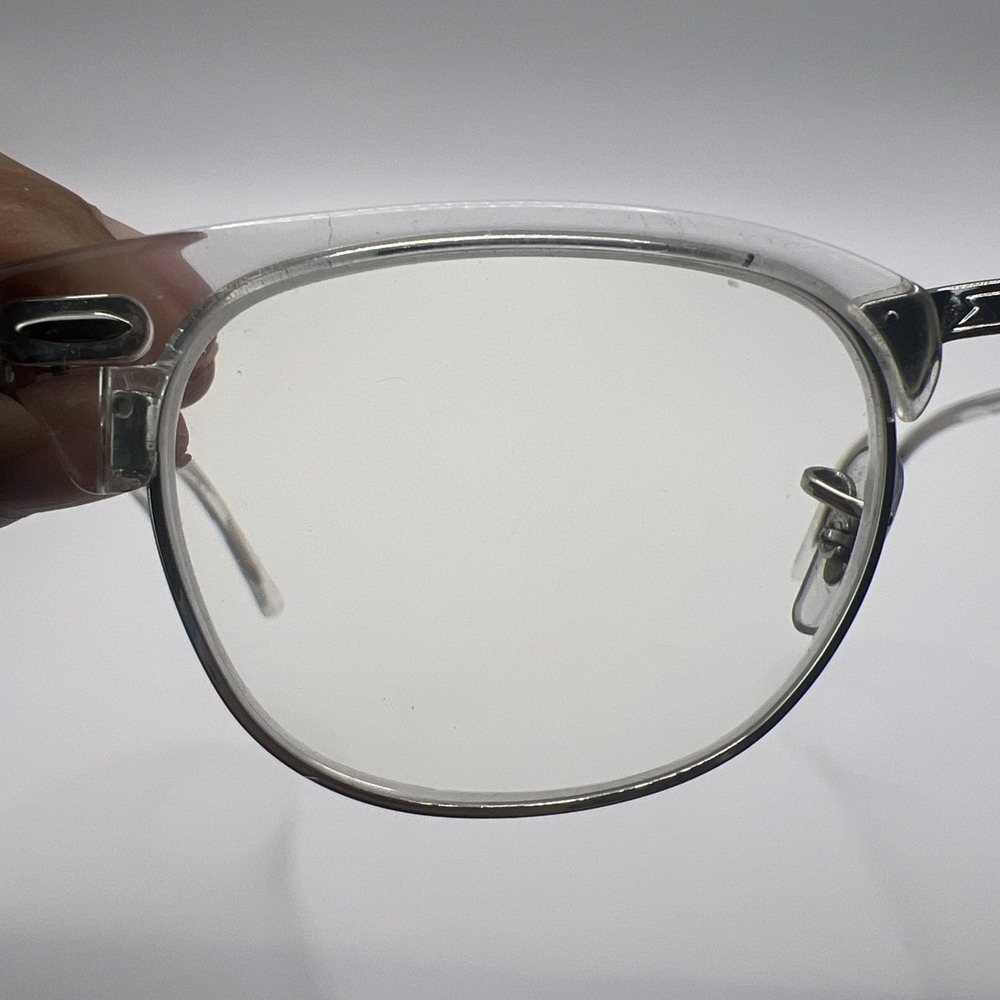 RAY BAN RB 5154 2001 White Transparent Silver Clubmaster Unisex 49 mm Eyeglasses - Picture 14 of 16